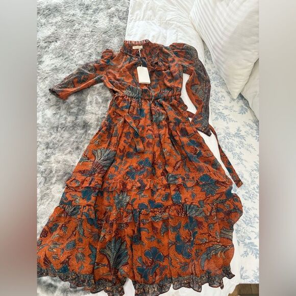 NWT Ulla Johnson Beatrice Dress Baked Clay - Picture 8 of 9